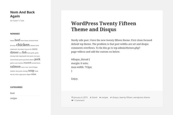 Twenty Fifteen theme site design template sample