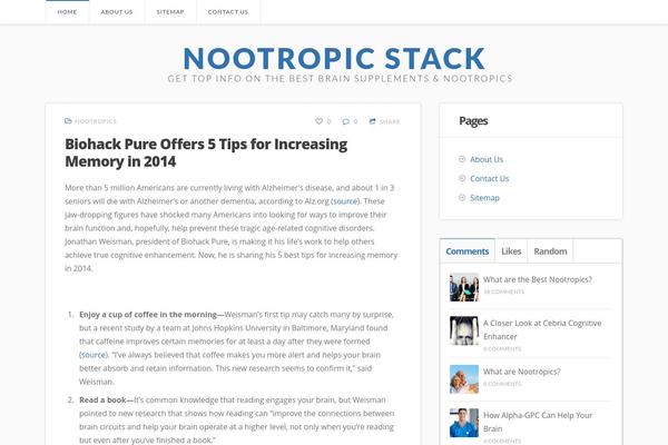 nootropicstack.net site used Judyblog