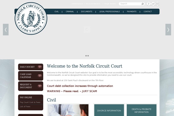 norfolkcircuitcourt.us site used Court