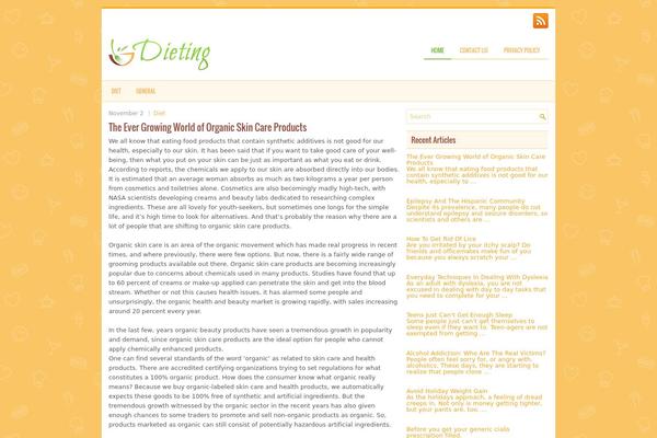 Dieting theme site design template sample