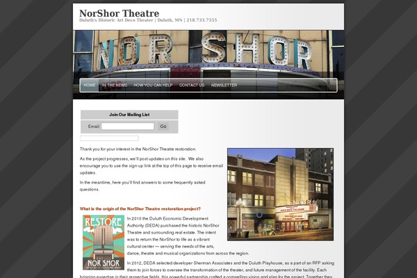 norshortheatre.com site used Norshore2018