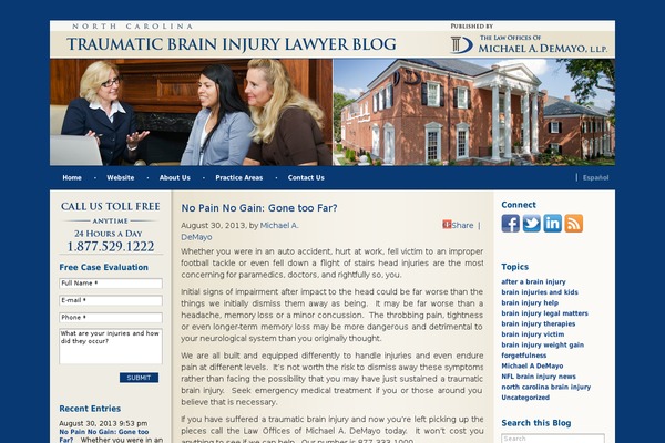 northcarolinabraininjuryblog.com site used Demayo_blogs