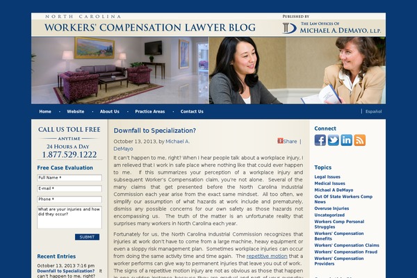 northcarolinaworkerscompensationlawyerblog.com site used Demayo_blogs