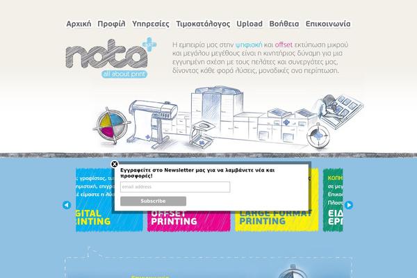 Nota theme site design template sample