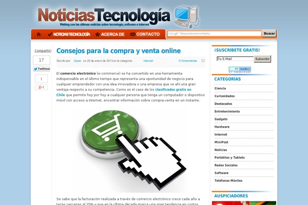 noticiastecnologia.org site used Miniblogs