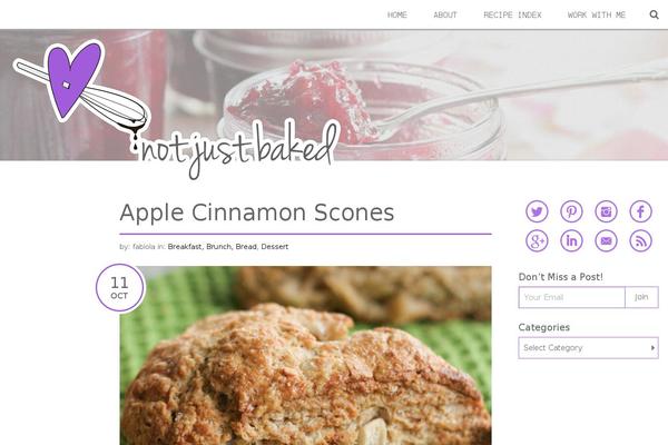 notjustbaked.com site used Notjustbaked
