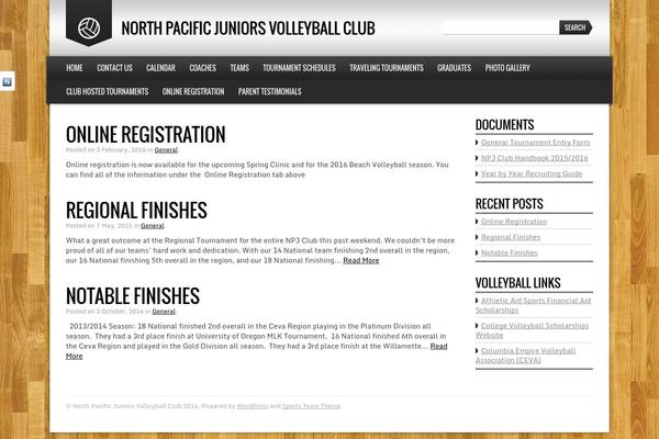 npjvolleyball.com site used Sports-team-theme