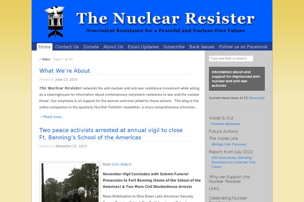 nukeresister.org site used Nuclearresister
