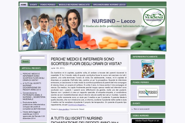 nursindlecco.org site used Medical_wp_theme