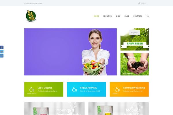 Organics-child theme site design template sample