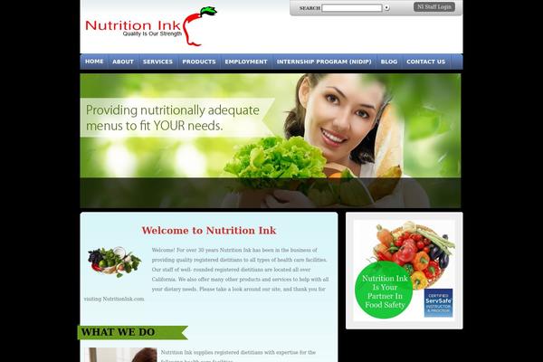 Nutrition theme site design template sample