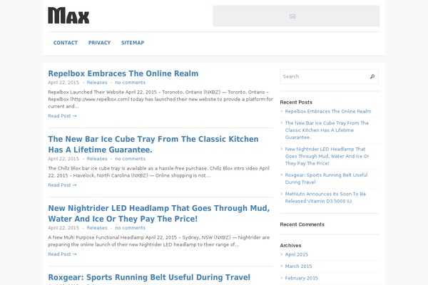 Max Magazine theme site design template sample