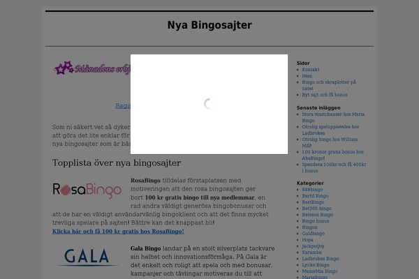 nyabingosajter.se site used Bingoblogg