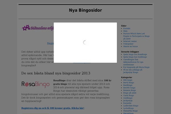 nyabingosidor.se site used Bingoblogg
