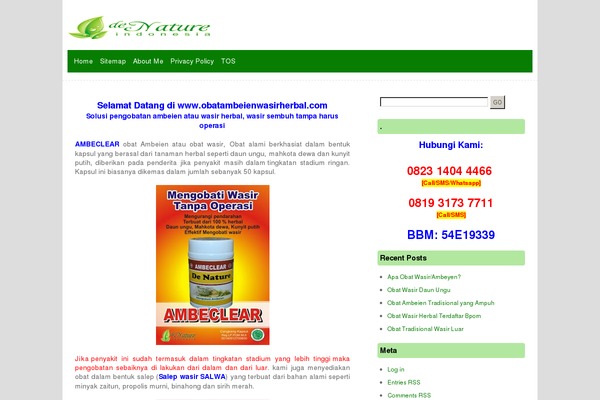 obatambeienwasirherbal.com site used Ahza