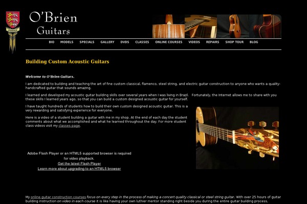 obrienguitars.com site used Obrien