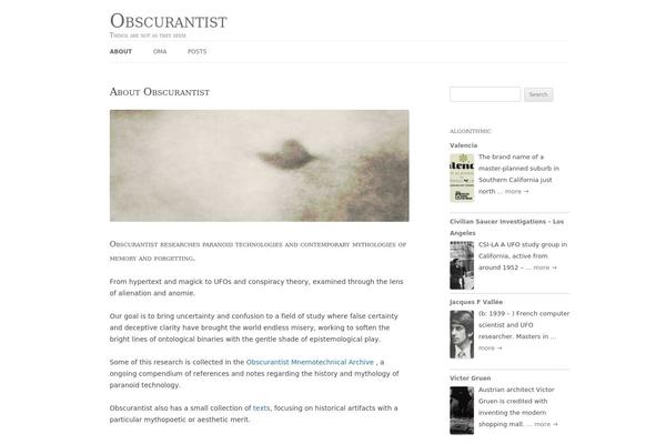 obscurantist.com site used Teletype