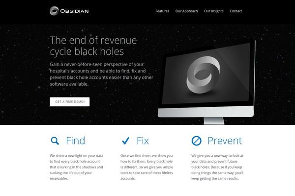 Obsidian theme site design template sample