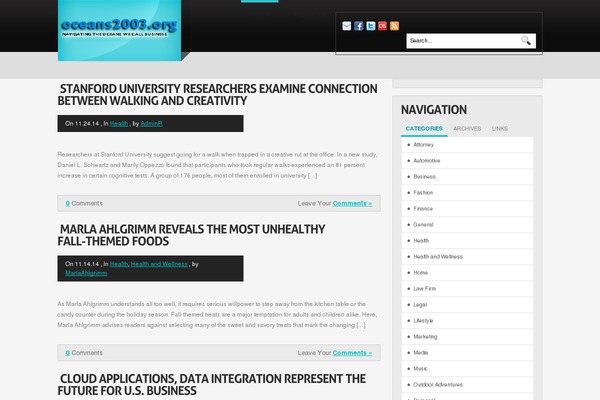 oceans2003.org site used Promotheme