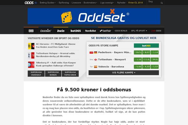 odds.dk site used Odds