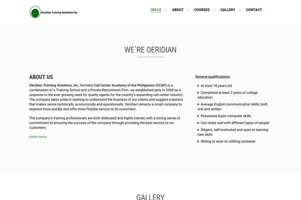 oeridian.com site used Oeridian