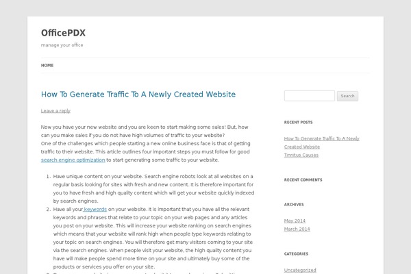 Twenty Twelve theme site design template sample