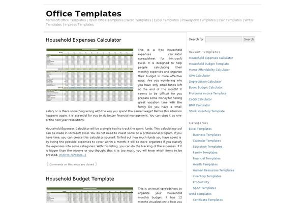 officetemplates.net site used OceanWP