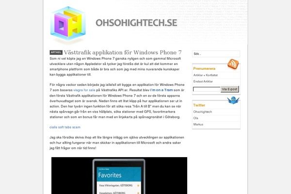 ohsohightech.se site used Ohsohightechsidebar