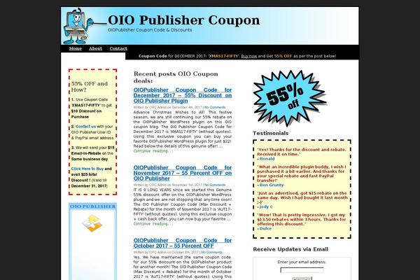 oiopublishercoupon.com site used Seoadmax