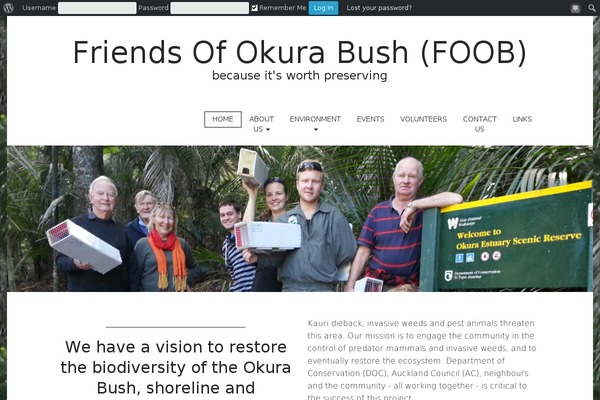 okurabush.org.nz site used Foobtheme