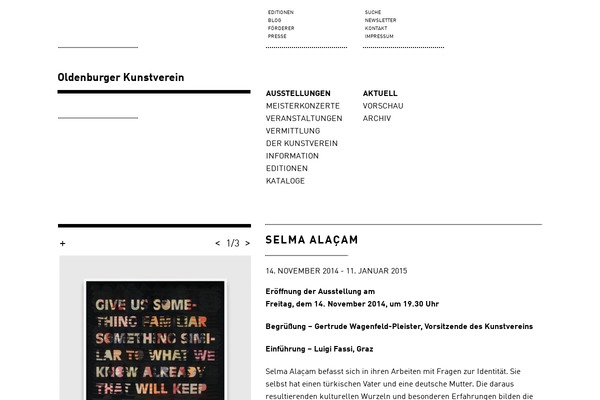 Kunstverein theme websites examples