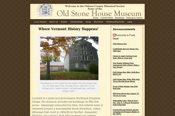 oldstonehousemuseum.org site used Osh