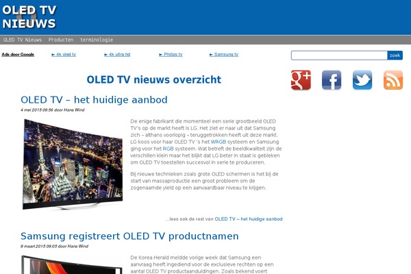 oledtvnieuws.nl site used Oledtvnl