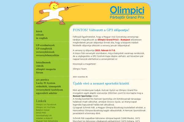 olimpici.hu site used Olimpici