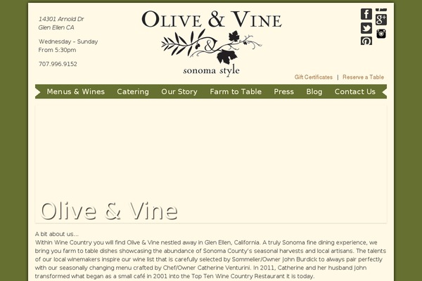 oliveandvine.com site used Onv2014