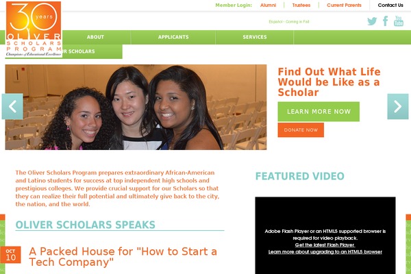 oliverscholars.org site used Oliverscholars
