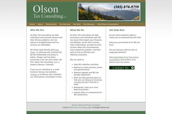 olsonirstaxattorney.com site used Olson_hardman_theme