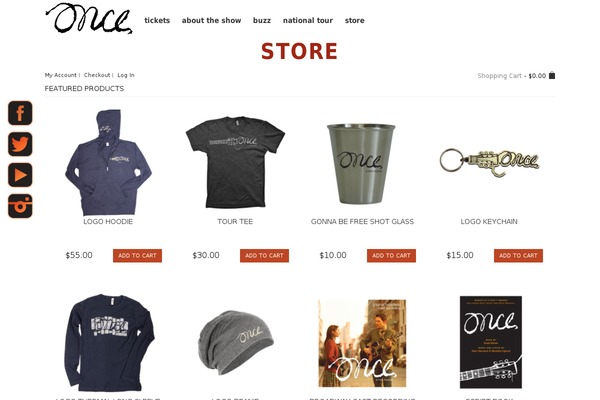 oncethemusicalstore.com site used Wireframe