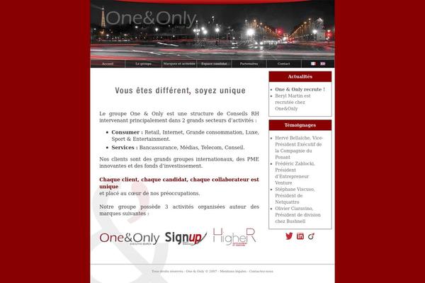 One theme site design template sample