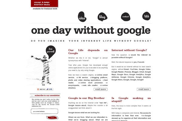 onedaywithoutgoogle.org site used Odwg