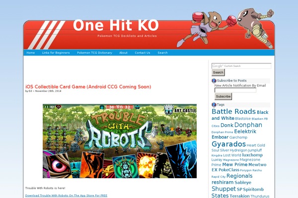 onehitko.com site used Pokemon-theme-customized