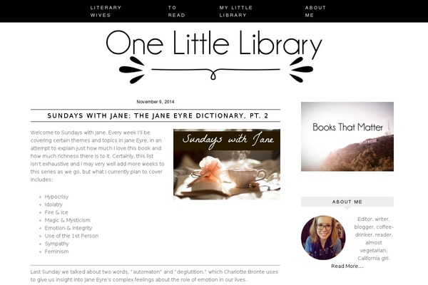 onelittlelibrary.com site used Oliviatheme