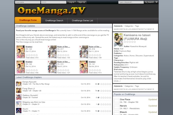 onemanga.tv site used Glossy-bright