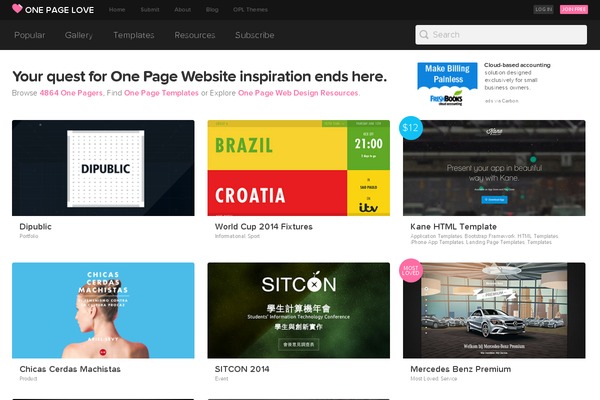 onepagelove.com site used Onepagelove