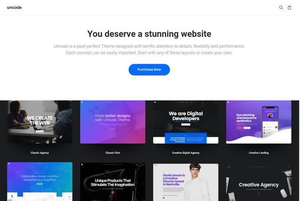 Uncode theme site design template sample