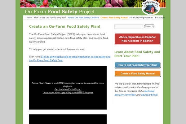 onfarmfoodsafety.org site used Offs