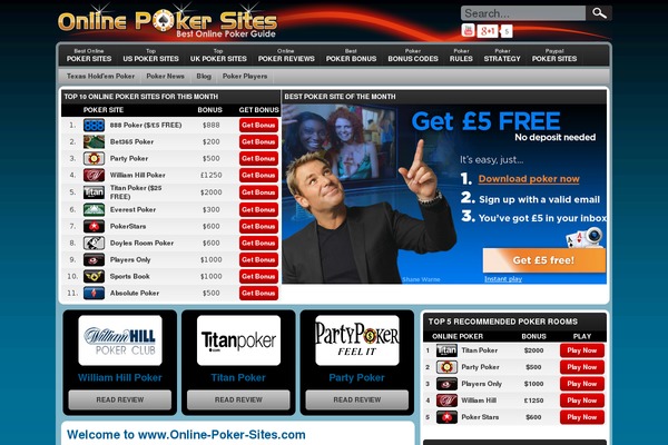 Poker theme site design template sample