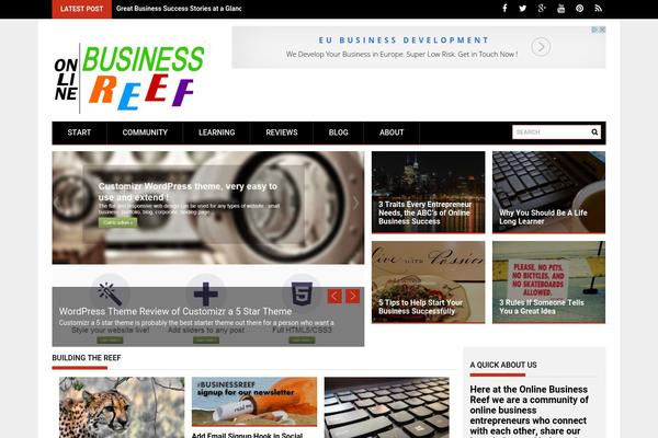onlinebusinessreef.com site used Profitmag-child