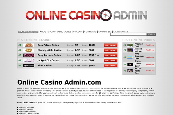 onlinecasinoadmin.com site used Onlinecasinoadmin