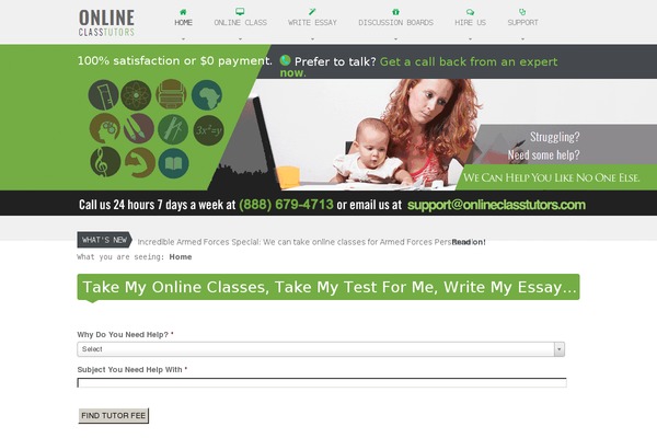 onlineclasstutors.com site used Tutor